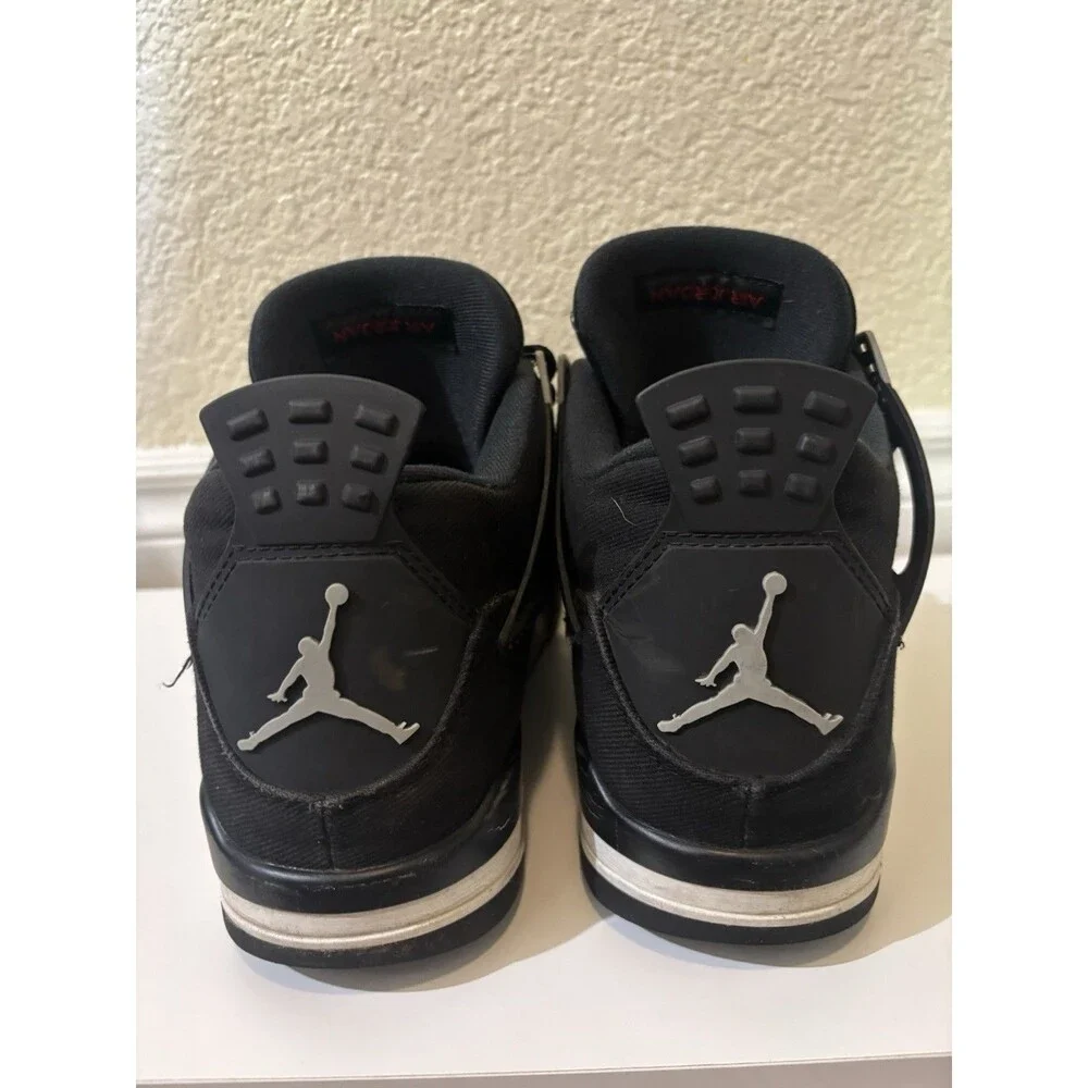 Nike Air Jordan 4 Retro Black Canvas DH7138-006 Men’s Size 12 Authentic Used